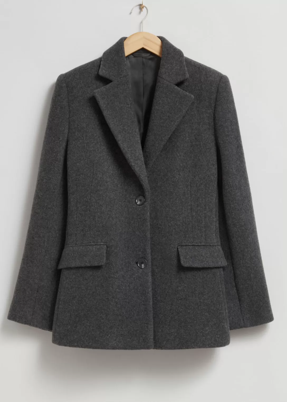 & Other Stories Blazer Oversize En Laine Gris chiné Flash Sale