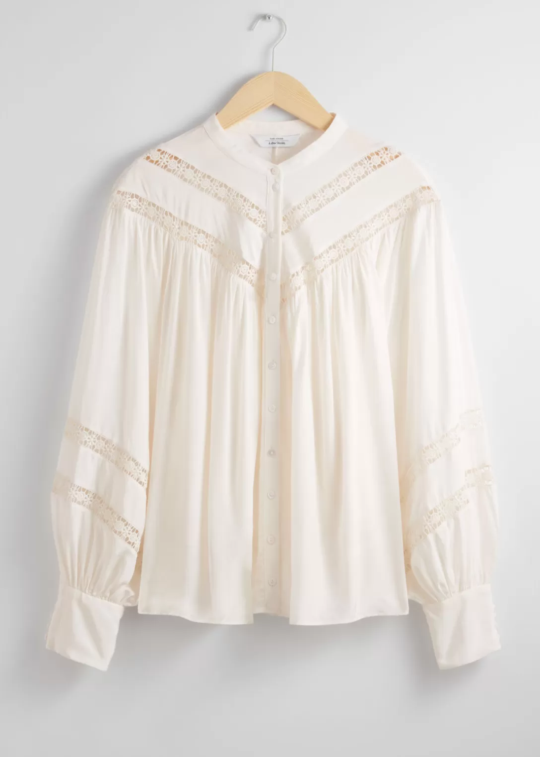 & Other Stories Blouse à Bordure En Dentelle Blanc Cheap