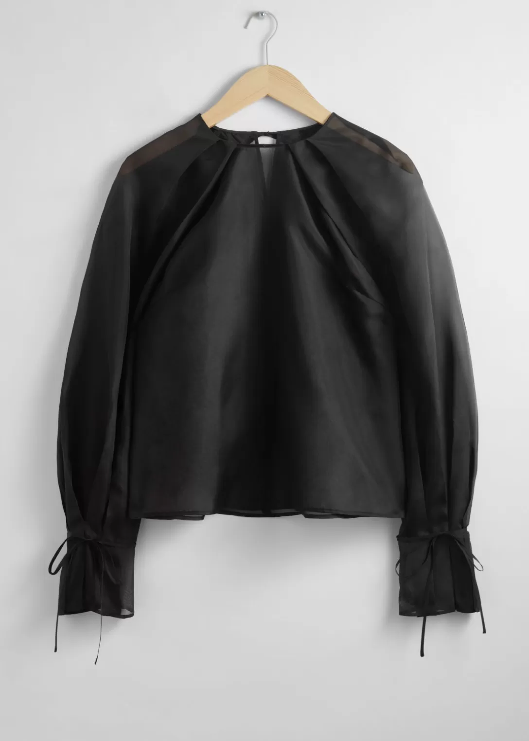 & Other Stories Blouse Transparente En Soie Et Organza Noir Store