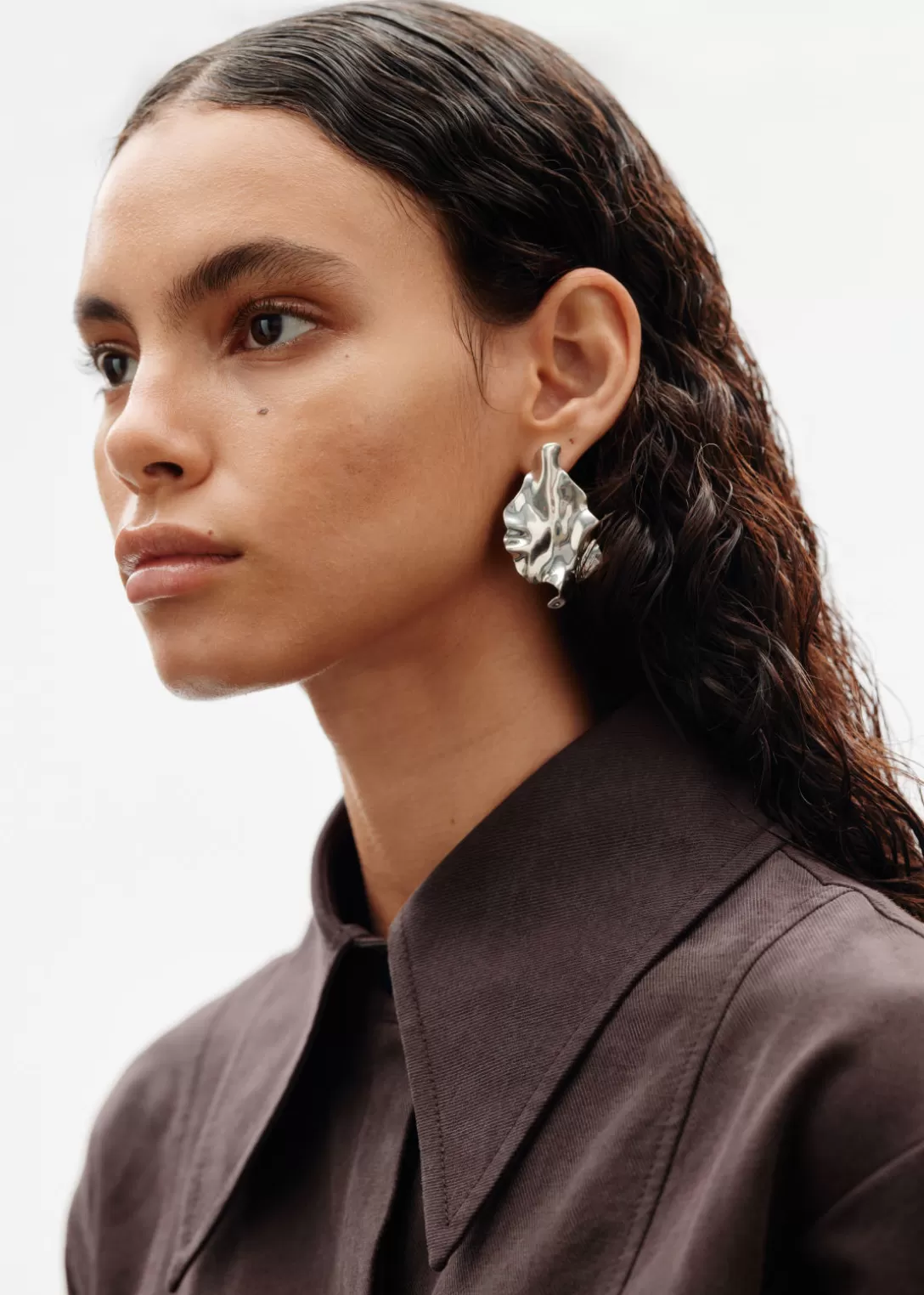 & Other Stories Boucles D’oreilles En Argent De Forme Organique Argenté New