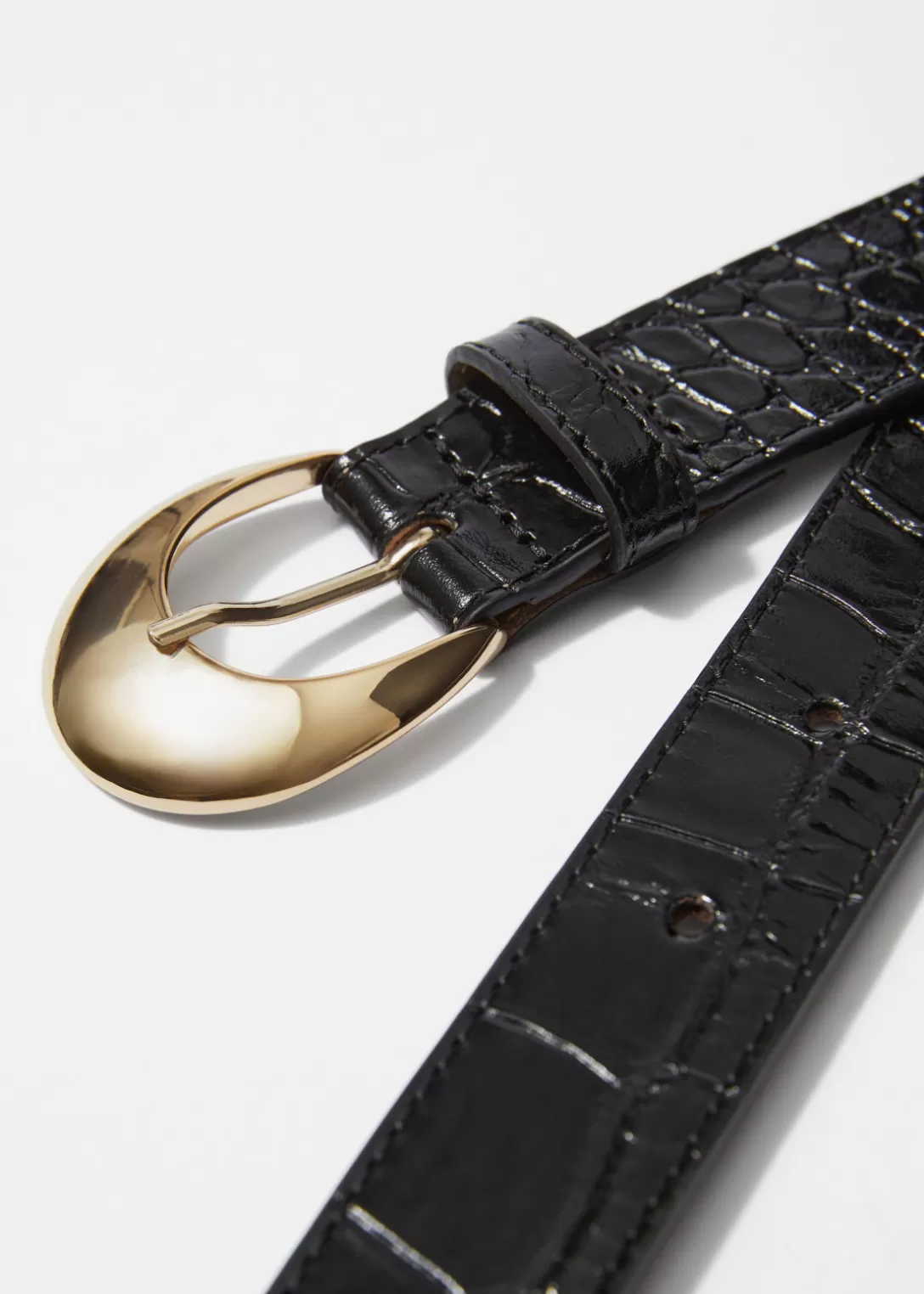 & Other Stories Ceinture Classique En Cuir Croco Fashion