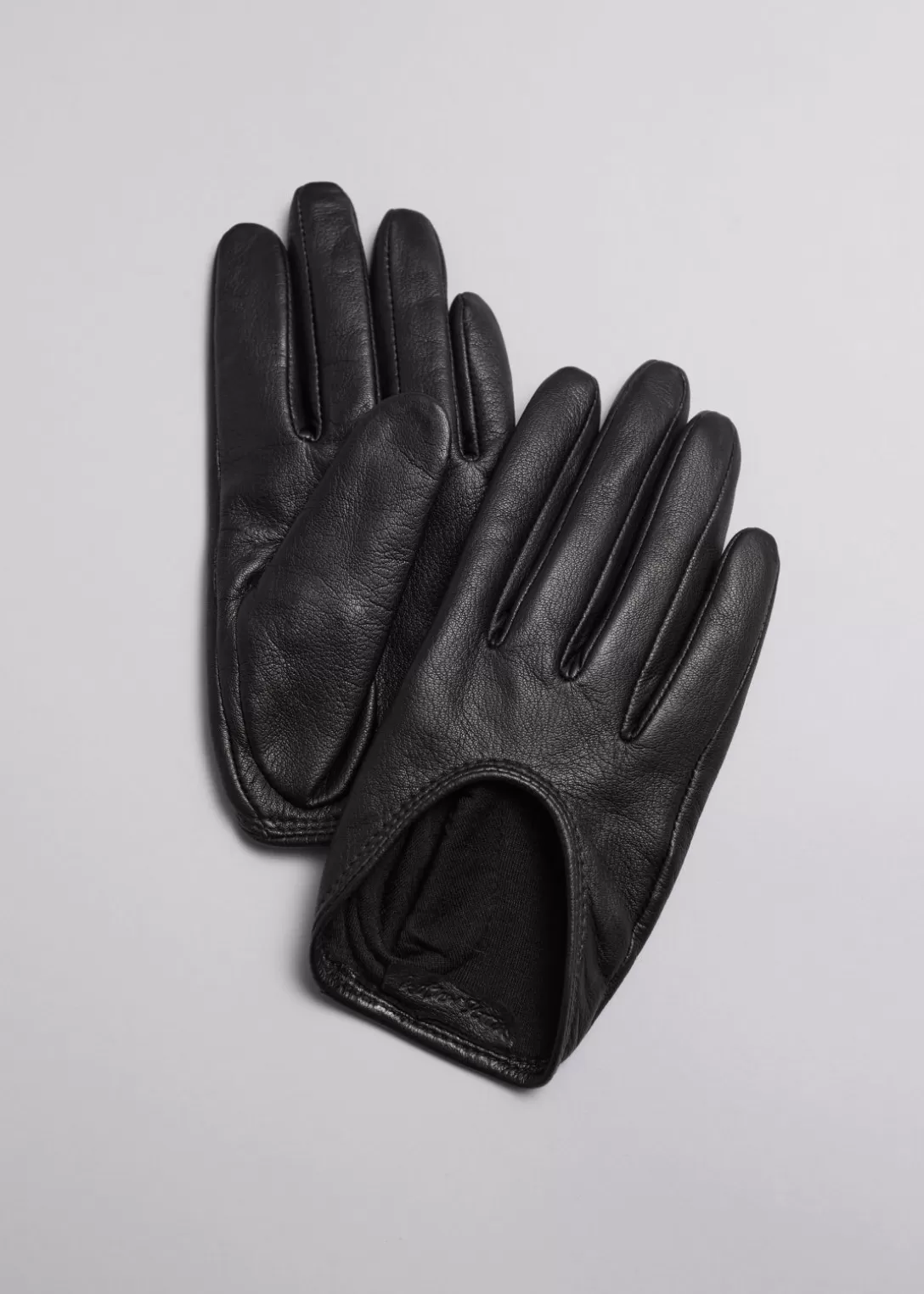 & Other Stories Gants Courts En Cuir Noir Discount