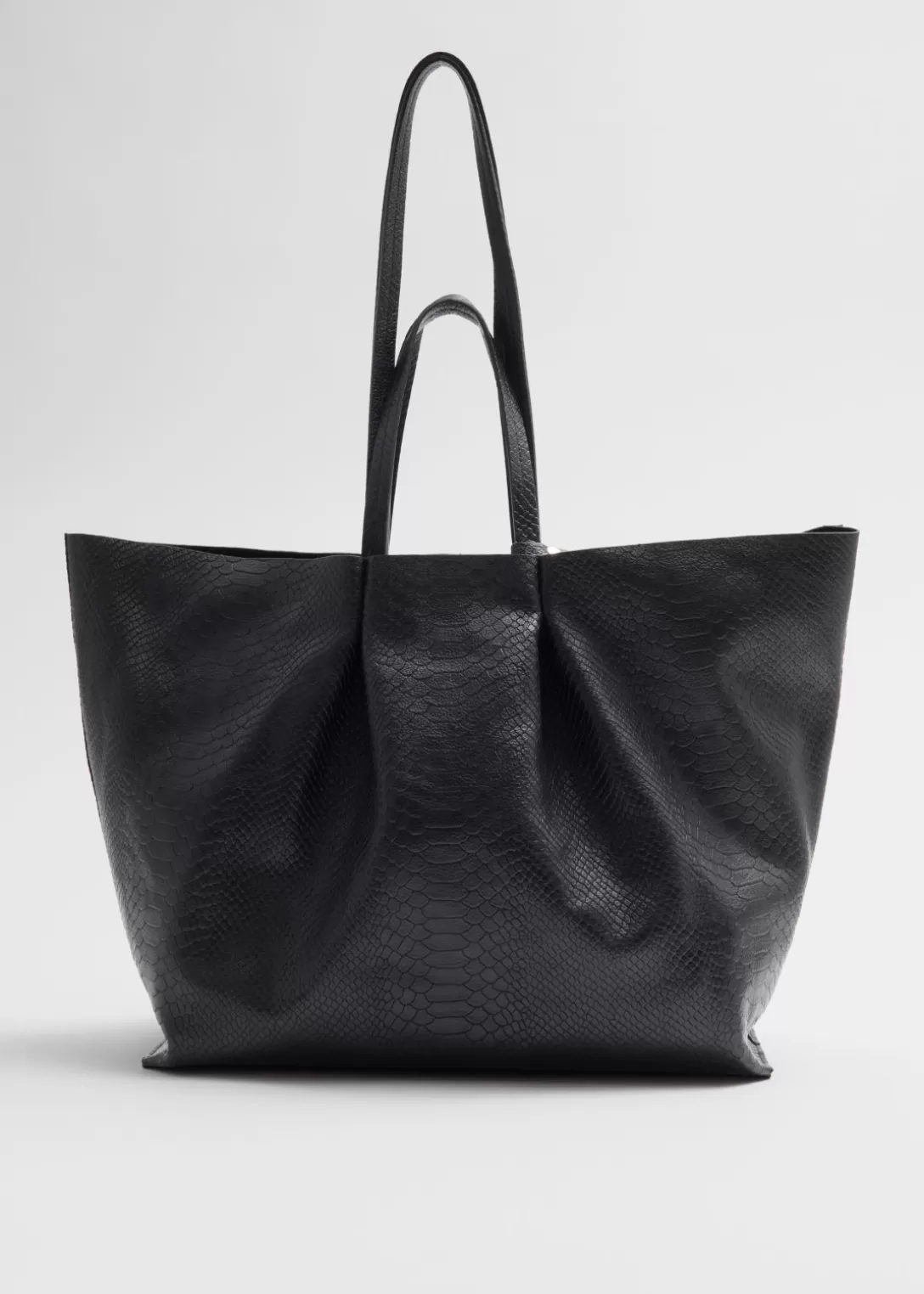 & Other Stories Grand Tote Bag En Cuir Noir Hot