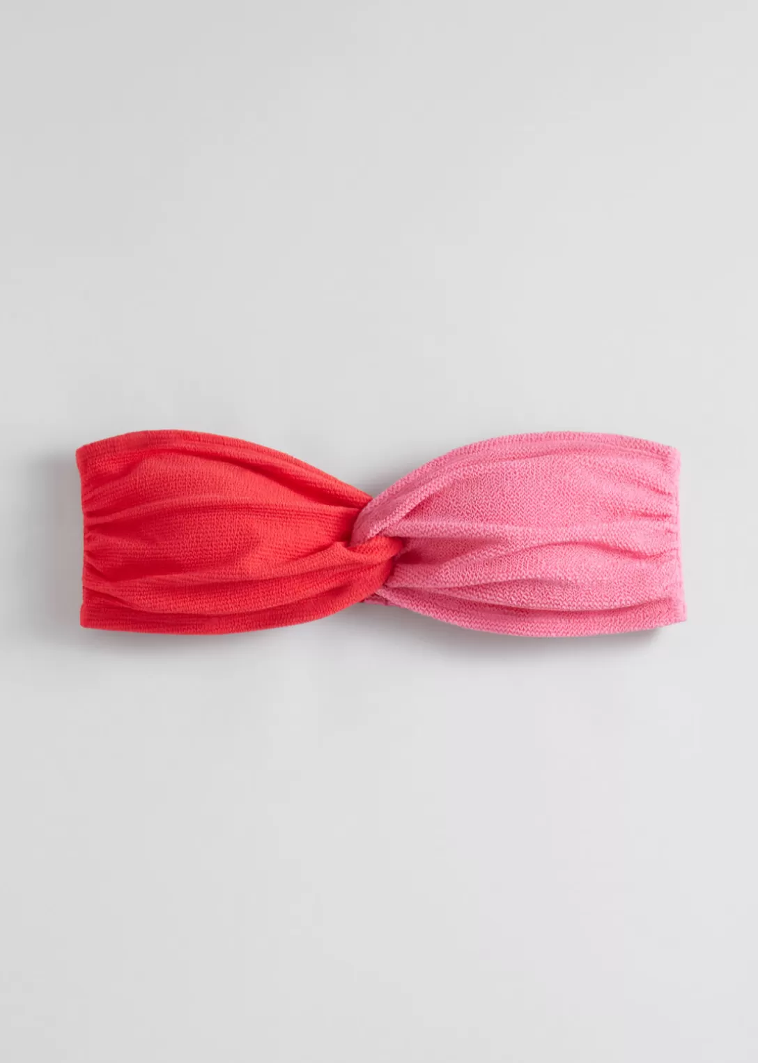 & Other Stories Haut De Bikini Bandeau Bicolore Rose/Rouge Cheap