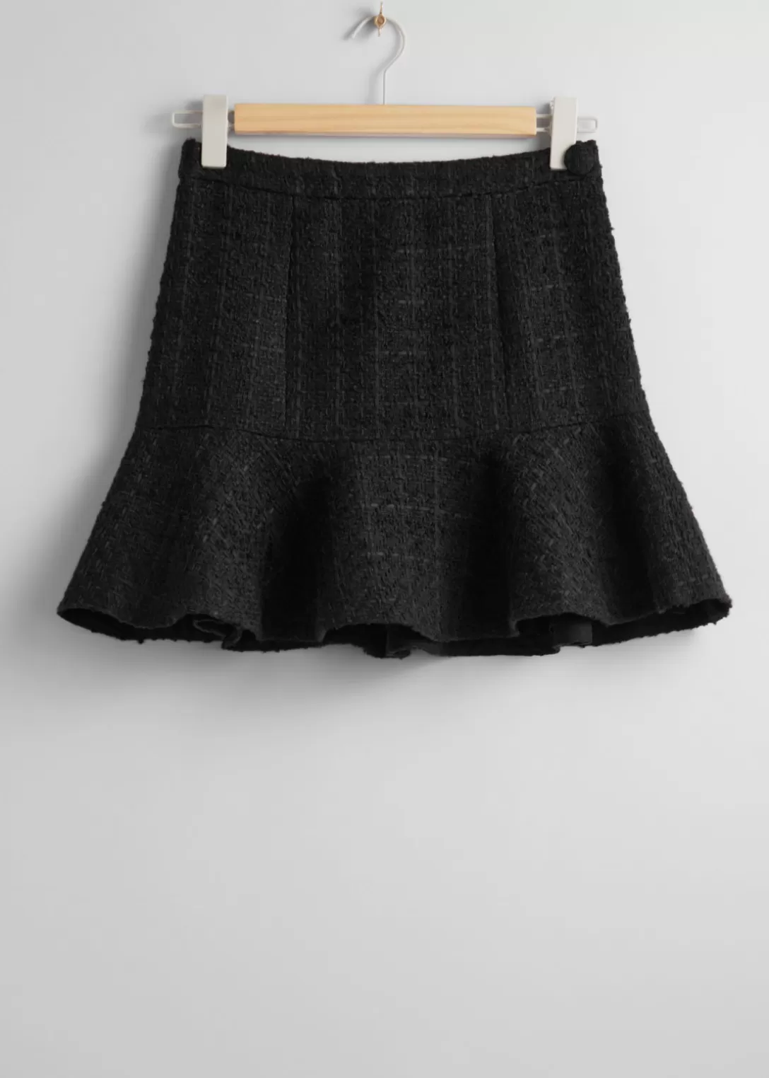 & Other Stories Mini-jupe Volantée En Tweed Tweed noir Store