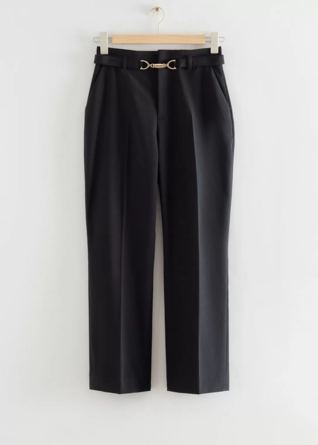 & Other Stories Pantalon Court Ceinturé Taille Haute Noir Cheap