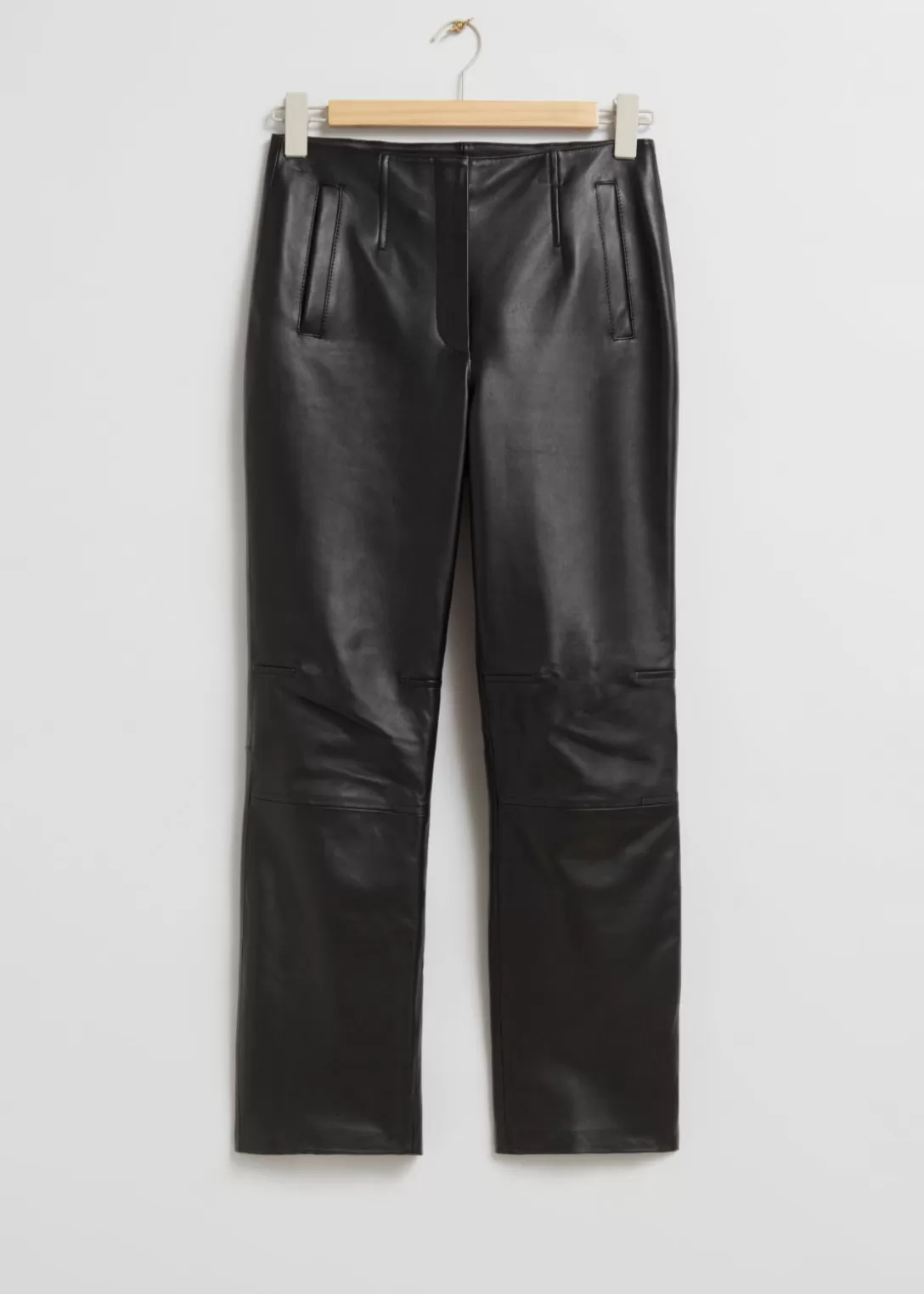 & Other Stories Pantalon Court En Cuir Noir Clearance