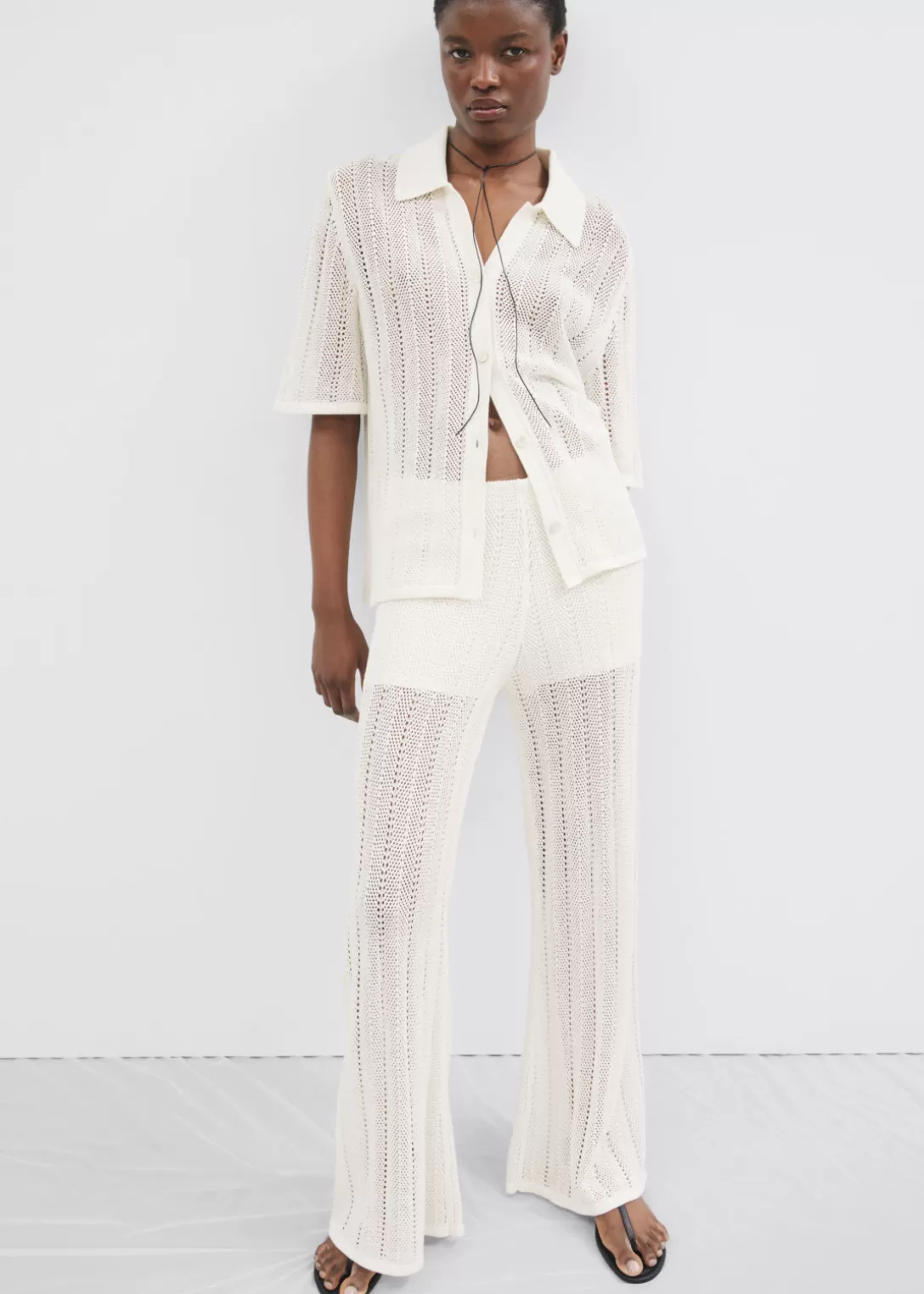 & Other Stories Pantalon En Maille Blanc Best