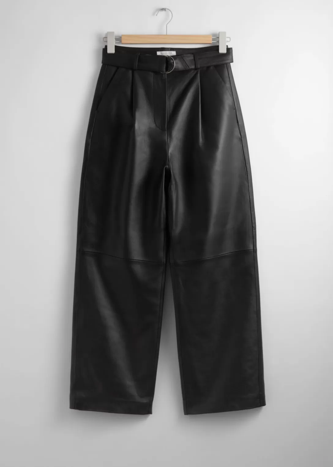 & Other Stories Pantalon Large En Cuir Noir Best