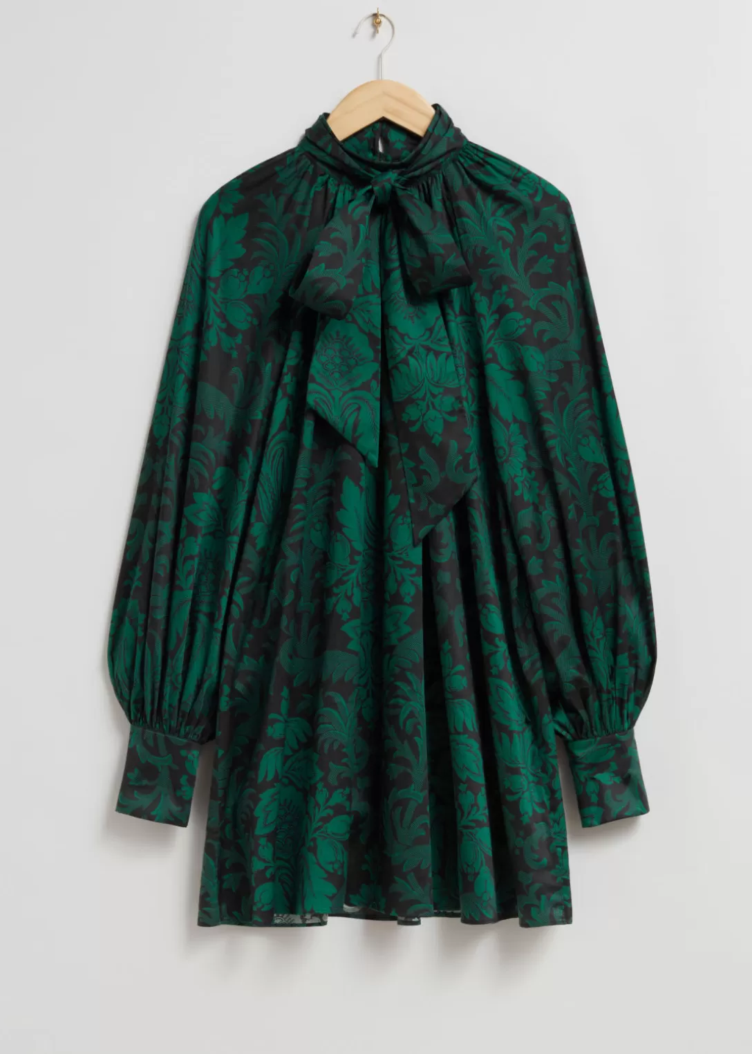 & Other Stories Robe Courte Avec Nœud Imprimé vert Cheap