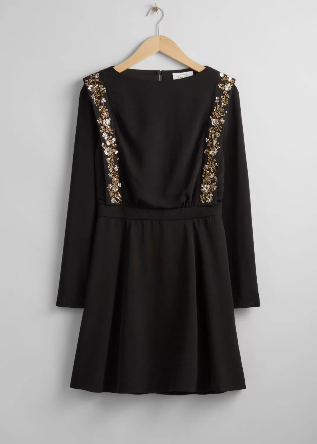 & Other Stories Robe Courte Brodée De Sequins Noir Cheap