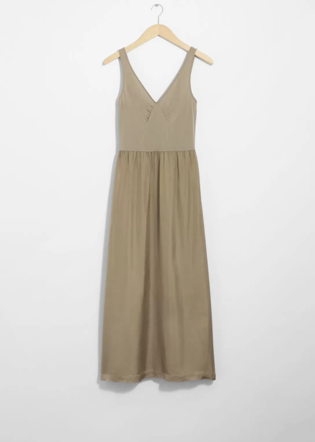 & Other Stories Robe Midi Bicolore Sans Manches Taupe Cheap