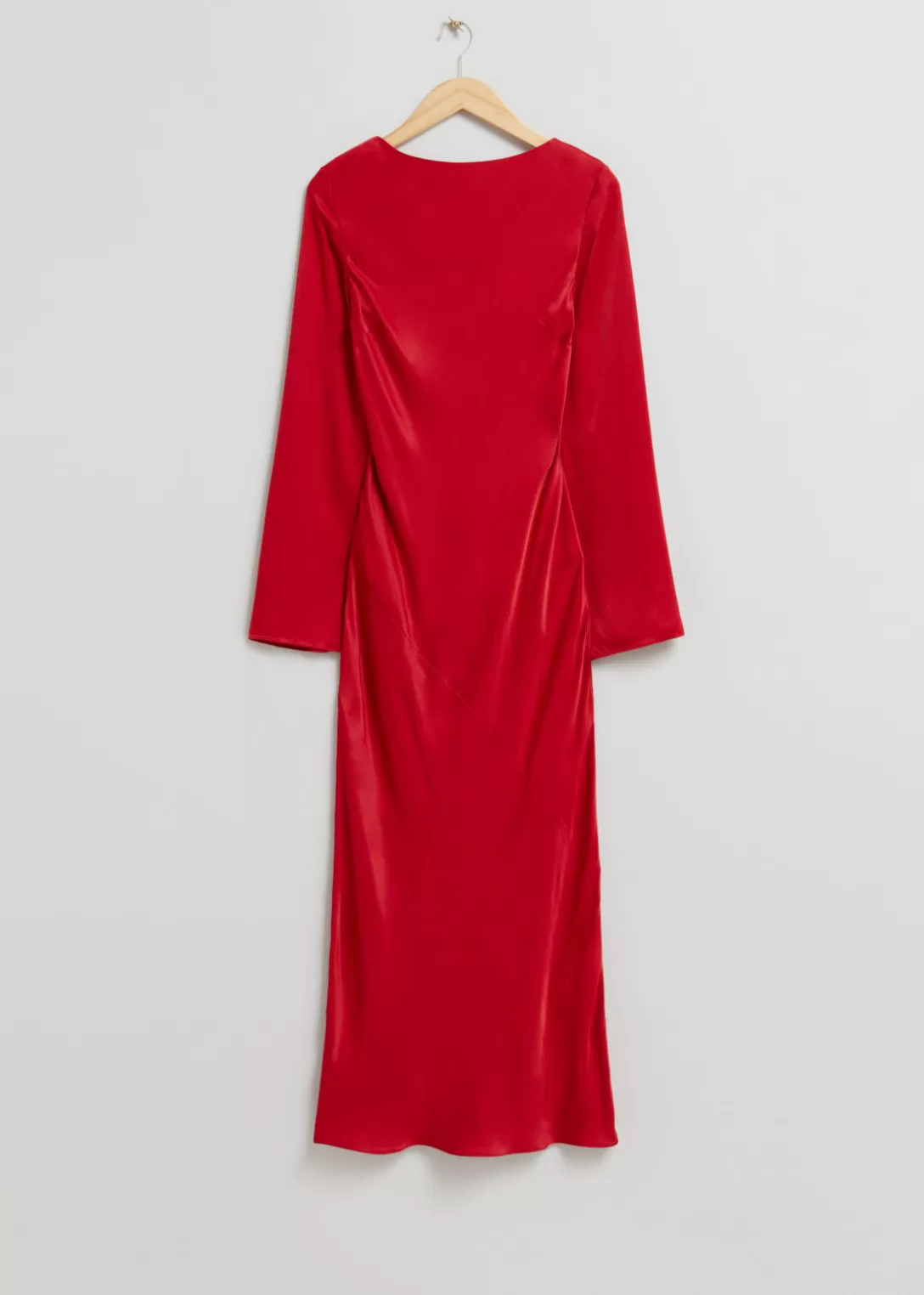 & Other Stories Robe Midi En Satin Rouge Hot