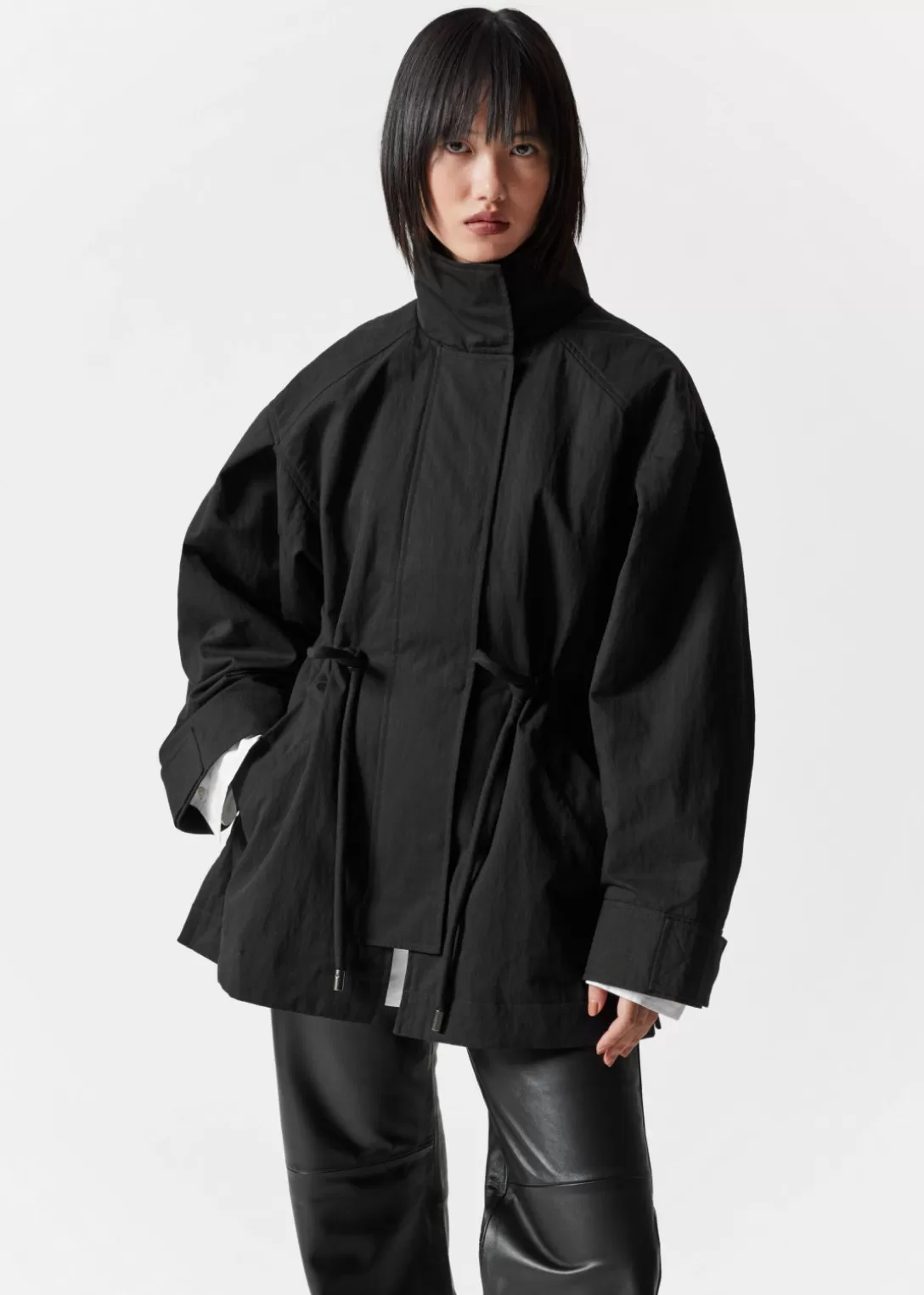 & Other Stories Veste Avec Cordon De Serrage à La Taille Noir Store