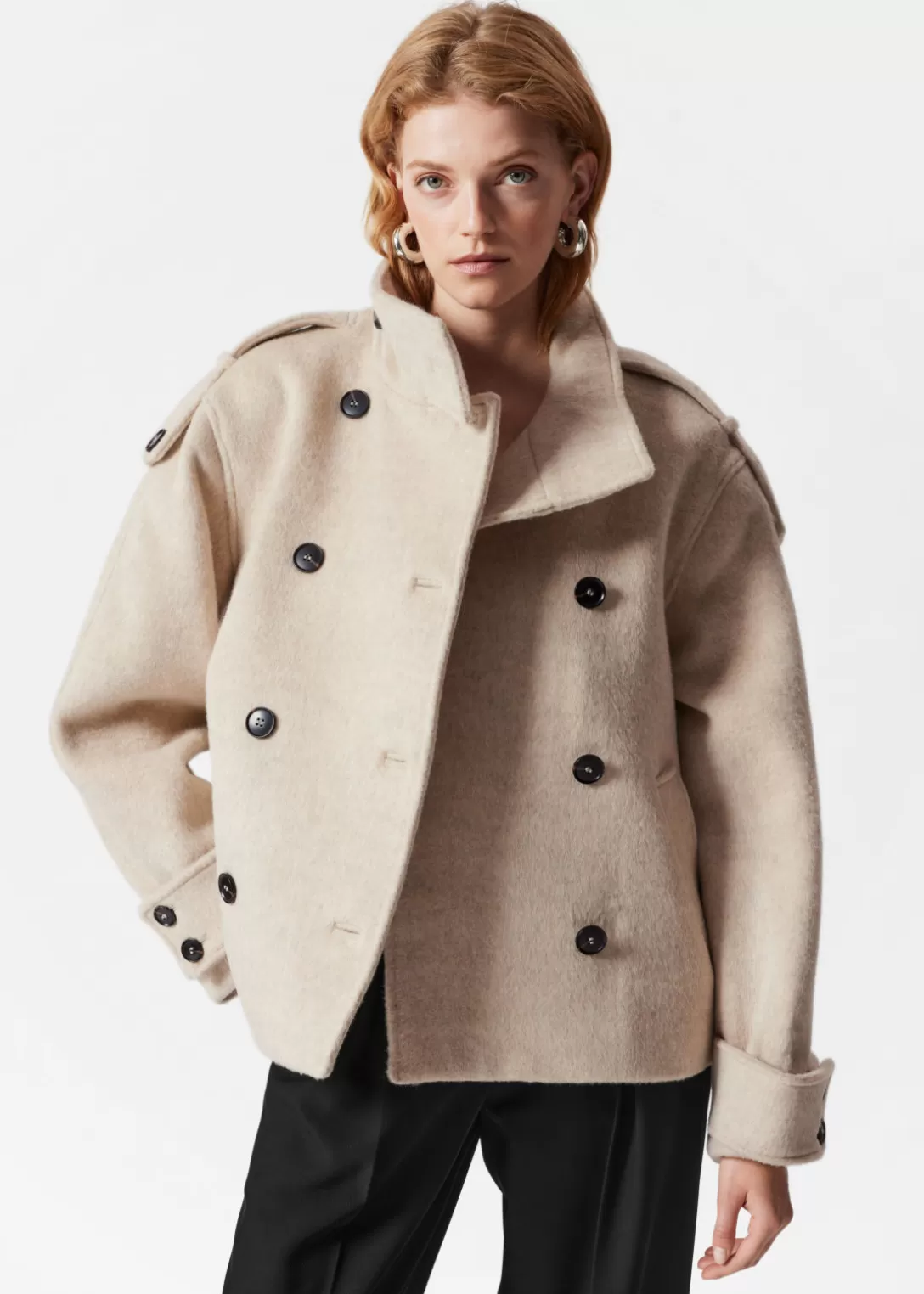 & Other Stories Veste En Laine à Double Boutonnage Beige clair Flash Sale