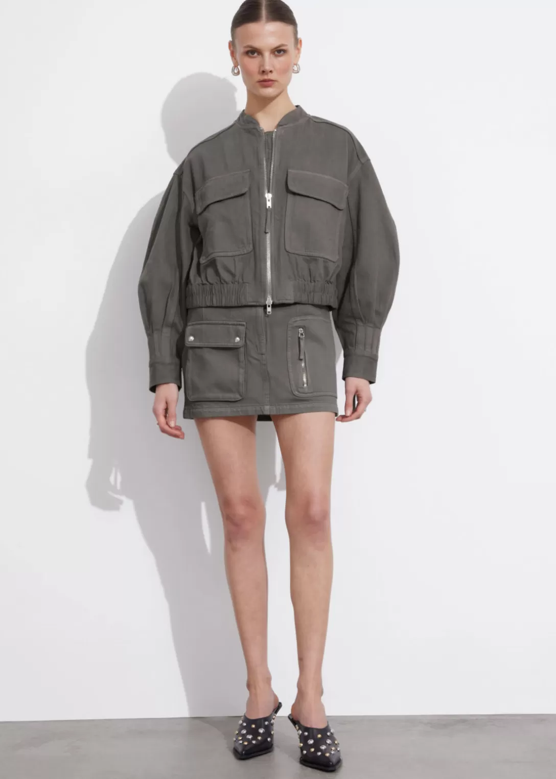 & Other Stories Veste Utilitaire Gris Fashion