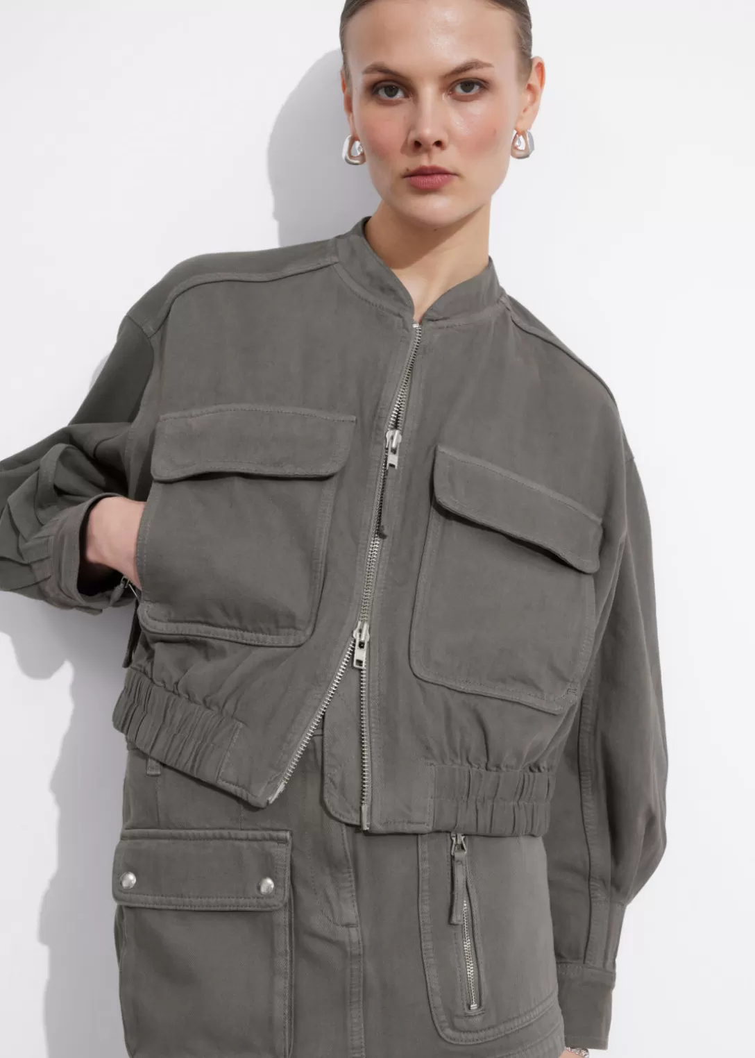 & Other Stories Veste Utilitaire Gris Fashion